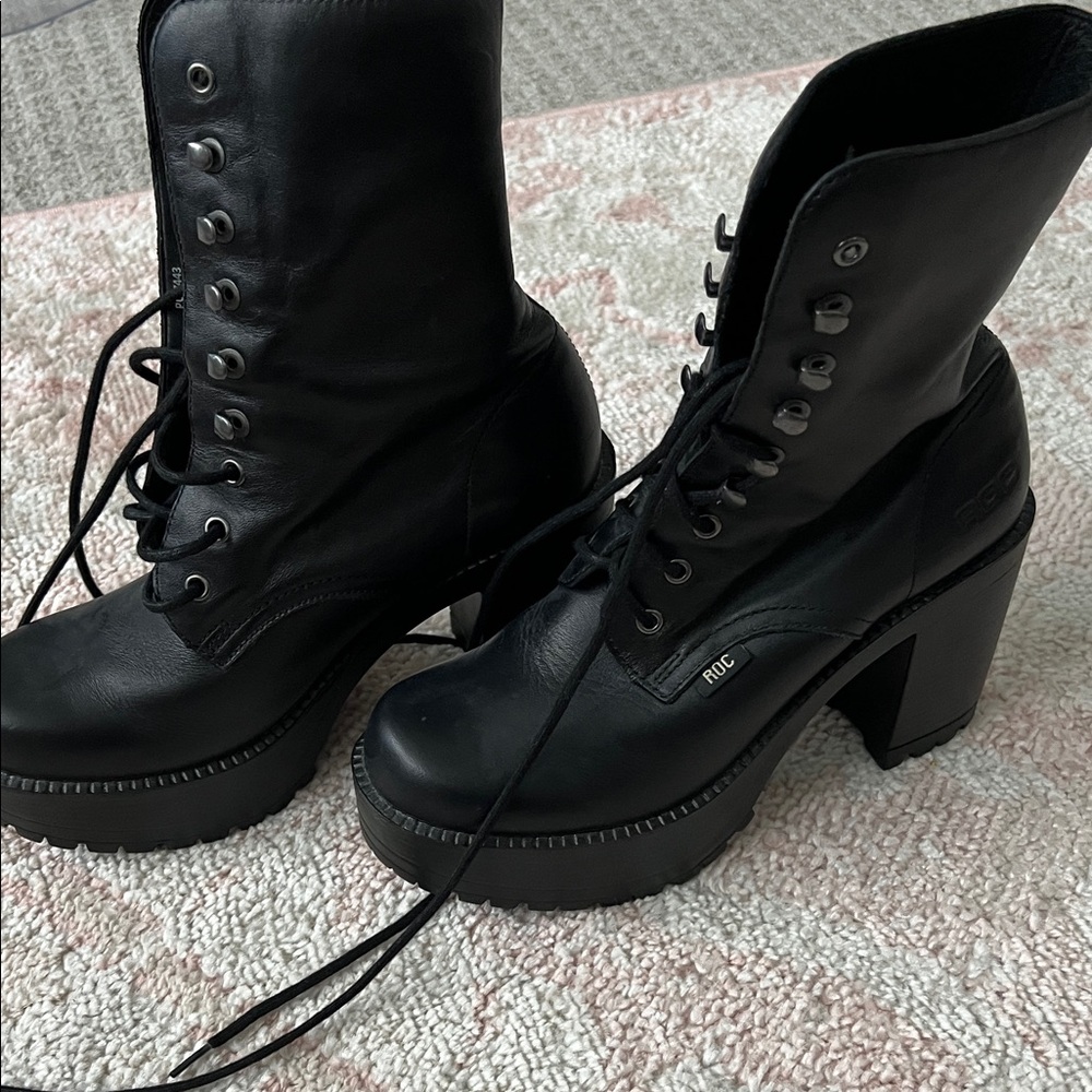 ROC Black Combat Boots for Women - Picture 10 of 13